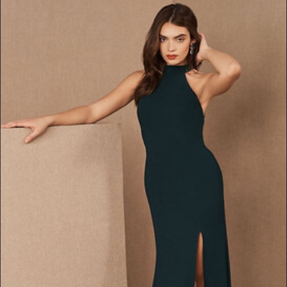 BHLDN Montreal Crepe Maxi Dress - Emerald Green